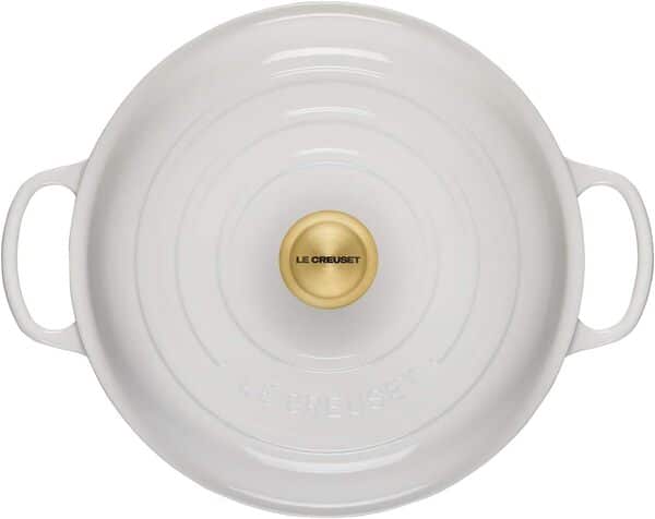 Le Creuset Signature Faitout Gourmet, Rond, Ø 30 cm, 3,5 l, Convient à tous les types de poêles (y compris à induction), Blanc