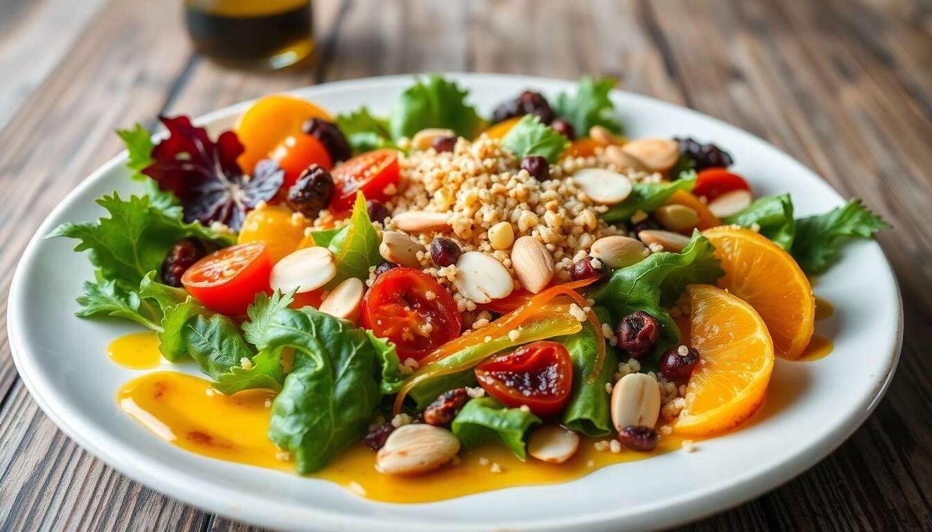 Salade Croquante aux Légumes et Vinaigrette à l'Orange