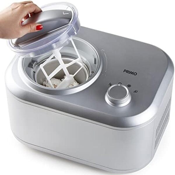 PRIMO PR406IM Ice Cream Maker - Sorbetière à compresseur - Autocongélation - 1L - Argent