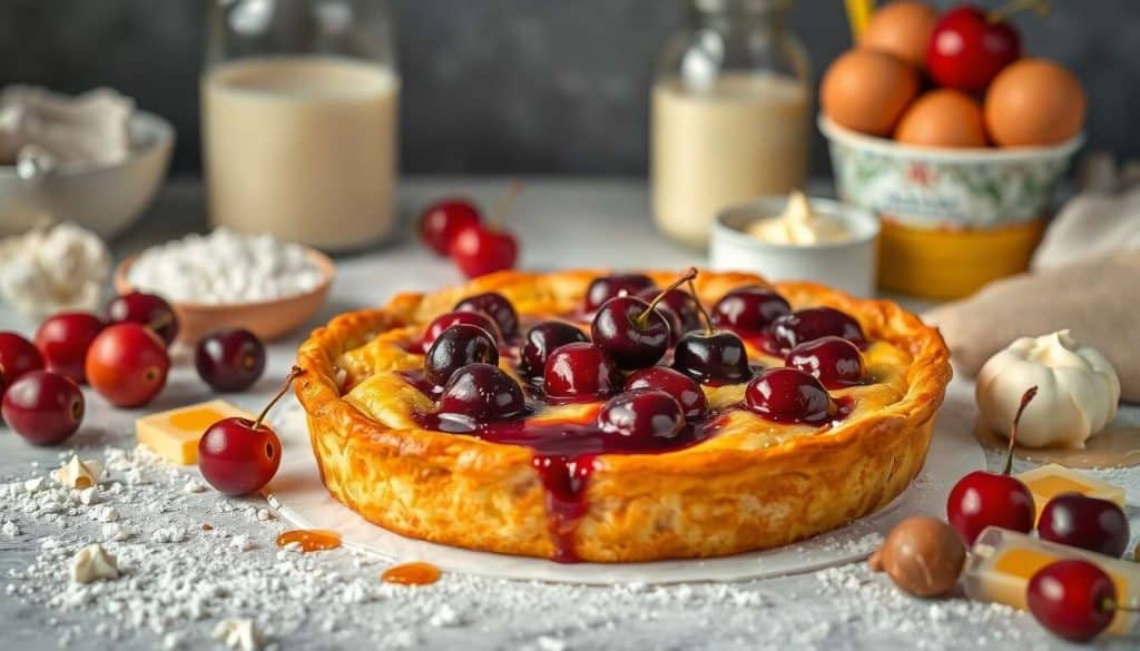Clafoutis aux cerises : recette gourmande d'espuma caramel-moutarde ancienne