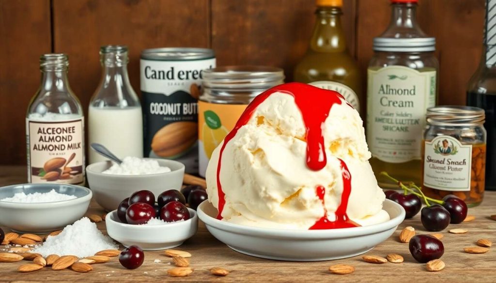 Glace au Lait d'Amande et Coulis de Cerises : recette Gourmande