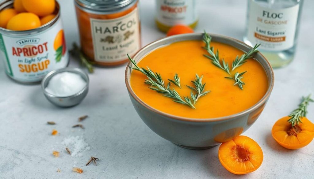 Soupe glacée d'abricots au romarin et Floc de Gascogne : recette rafraîchissante