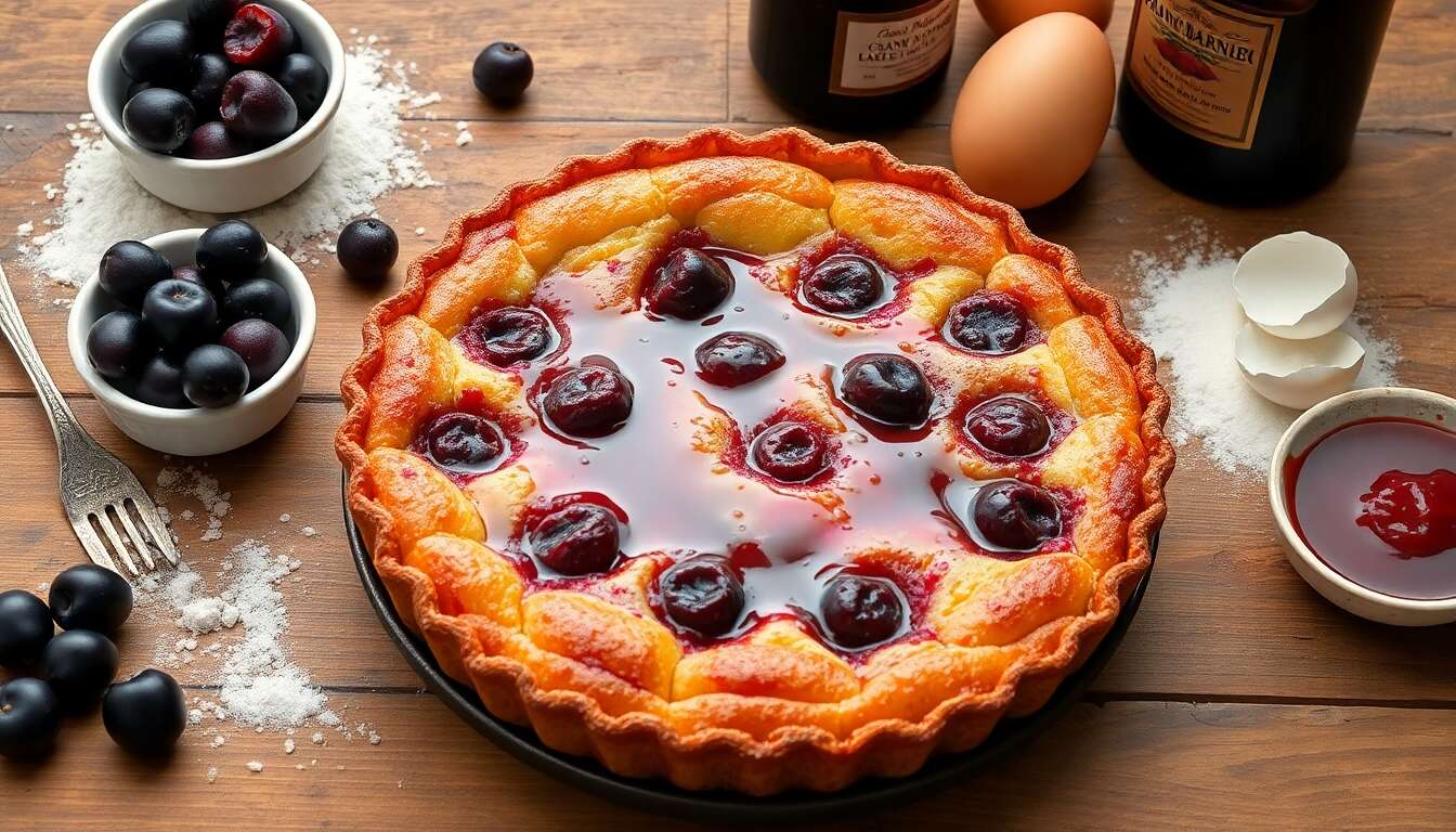 Clafoutis aux cerises : recette au caramel de framboise et Grand Marnier
