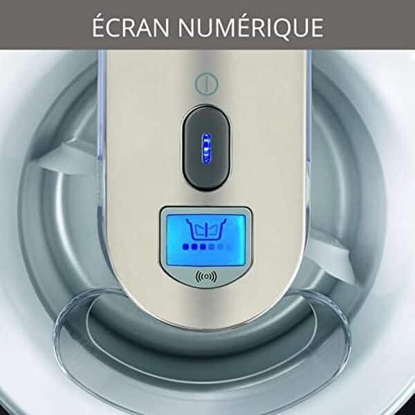 Krups Perfect Mix 9000 Sorbetière, Crèmes glacées, Sorbets, Yogourts glacés, Capacité 1,6 L, Fonctionnement automatique, Ecran LCD, Couvercle anti-éclaboussure, Facile à nettoyer GVS241