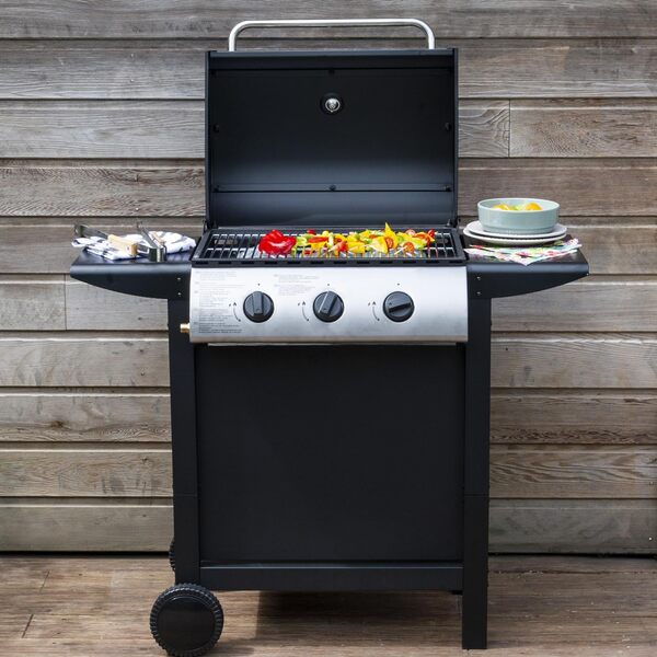 Barbecue Gaz Hawaï - 3 Brûleurs 8,4 KW Butane/Propane - 2 Tablettes - Garanti 2 Ans