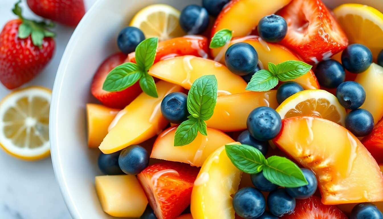 Salade de fruits frais au basilic : recette simple et rafraîchissante