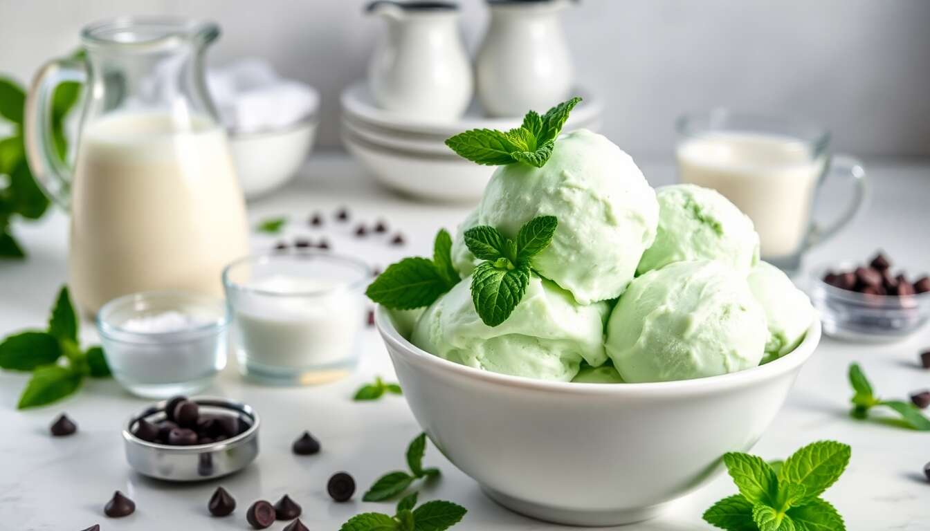 Glace à la menthe fraîche : recette maison facile et rapide