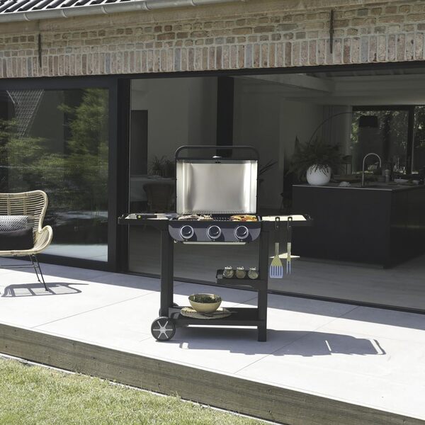 Cook'in Garden Barbecue Gaz FLAVO - Fonctionne au Gaz - Fonction Plancha et Grille (3 brûleurs)