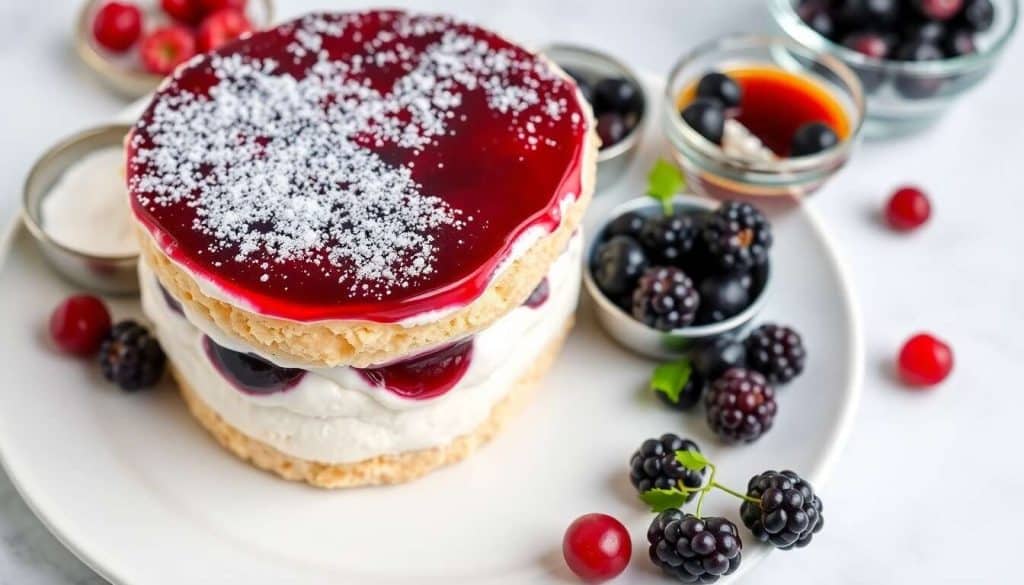 Vacherin glacé cassis et génépi : recette gourmande