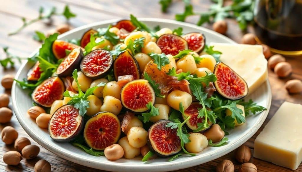 Salade estivale de minignocchi, figues et roquette : une recette fraîche et originale