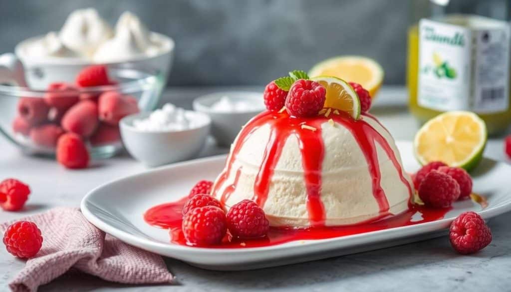 Vacherin glacé framboise citron vert : recette facile et rafraîchissante