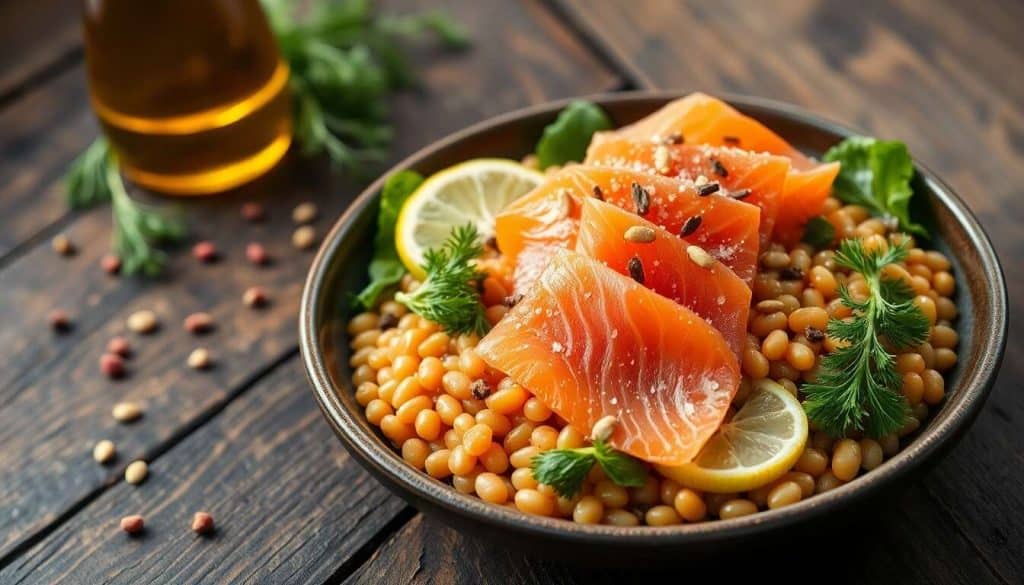 Salade fraîcheur de lentilles corail et saumon fumé : recette légère et gourmande
