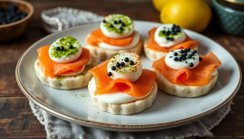 Recette de blinis au thé vert, saumon fumé et crème citronée
