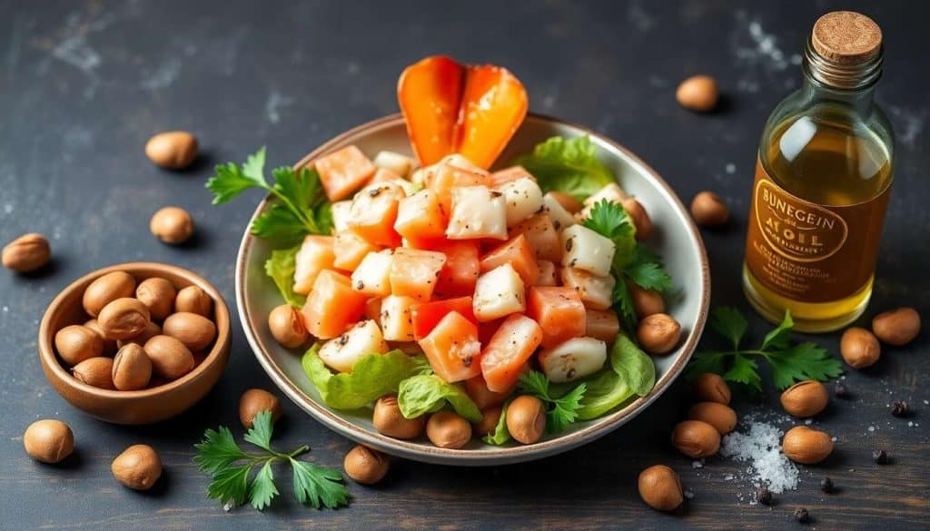 Recette de salade de homard aux noisettes