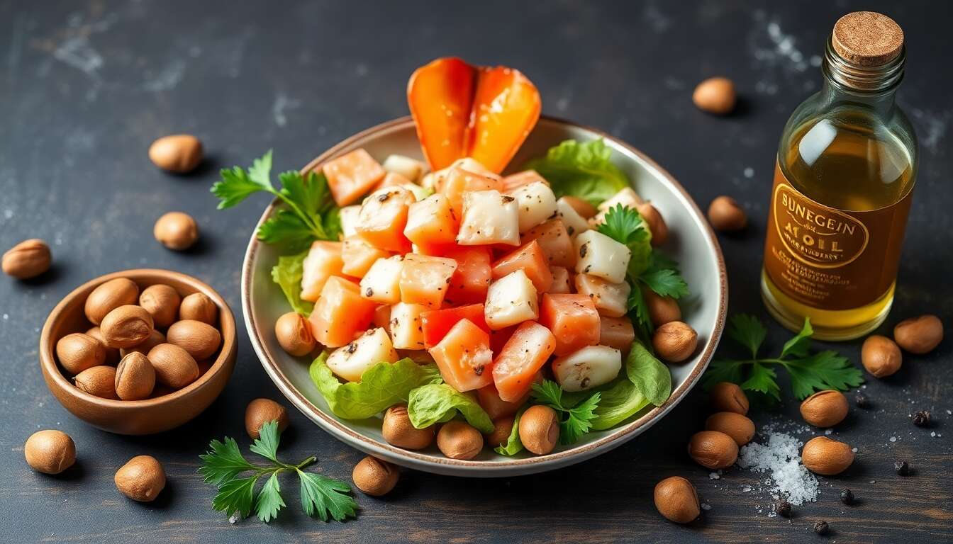 Recette de salade de homard aux noisettes