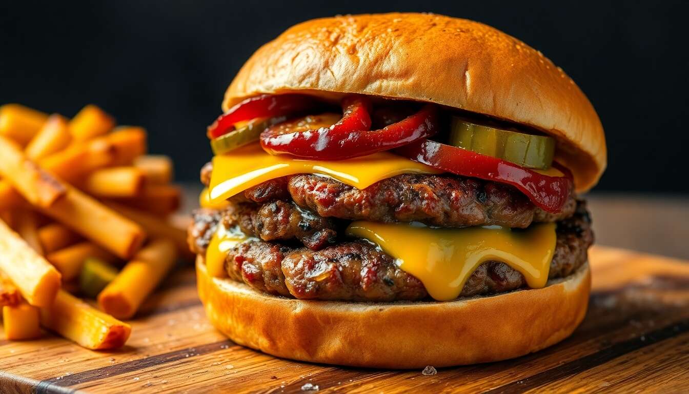 Hamburger de boeuf au barbecue : recette savoureuse au cheddar fondu