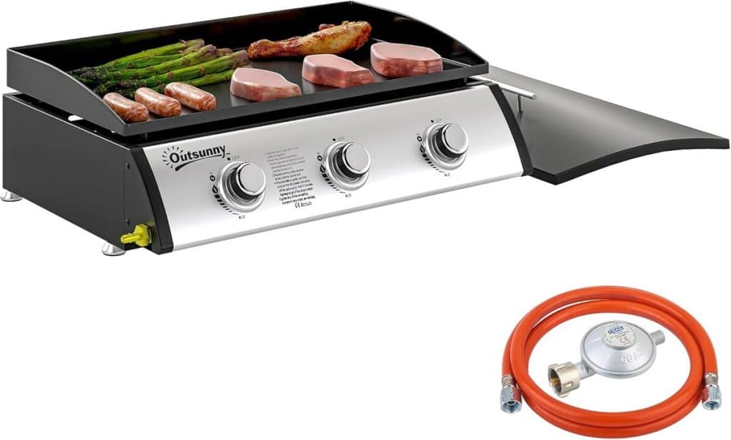 Test de la plancha gaz Outsunny 3 brûleurs 7, 5 kW