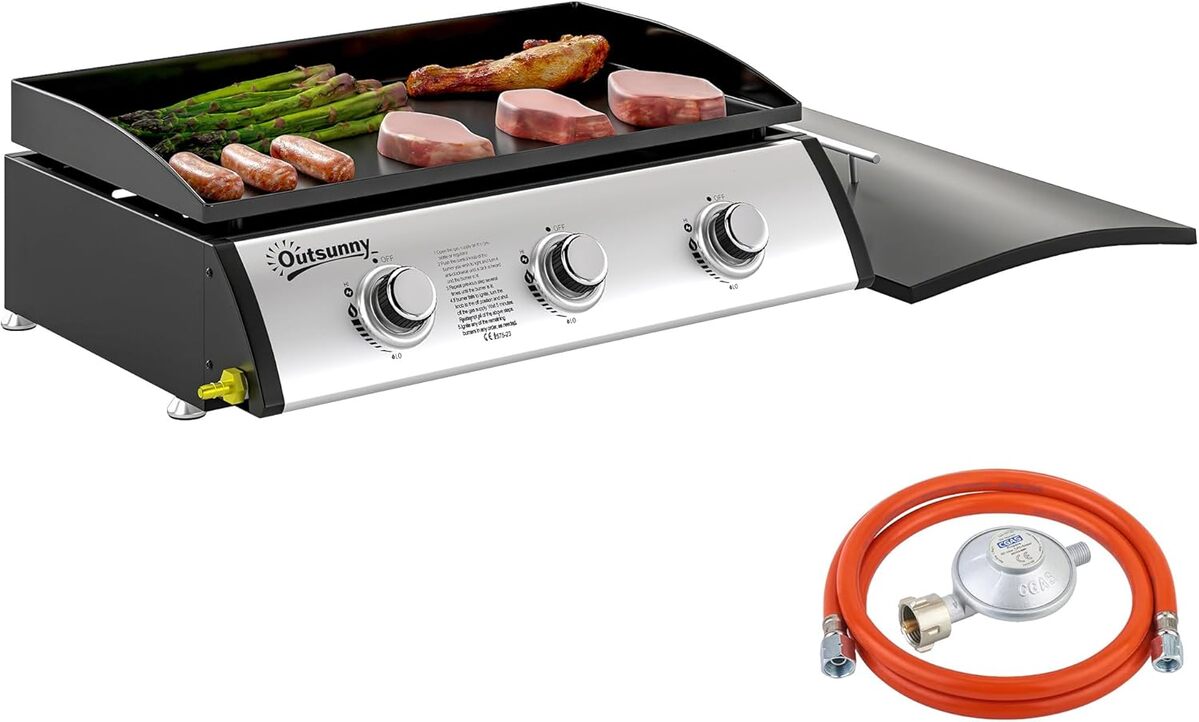 Test de la plancha gaz Outsunny 3 brûleurs 7, 5 kW