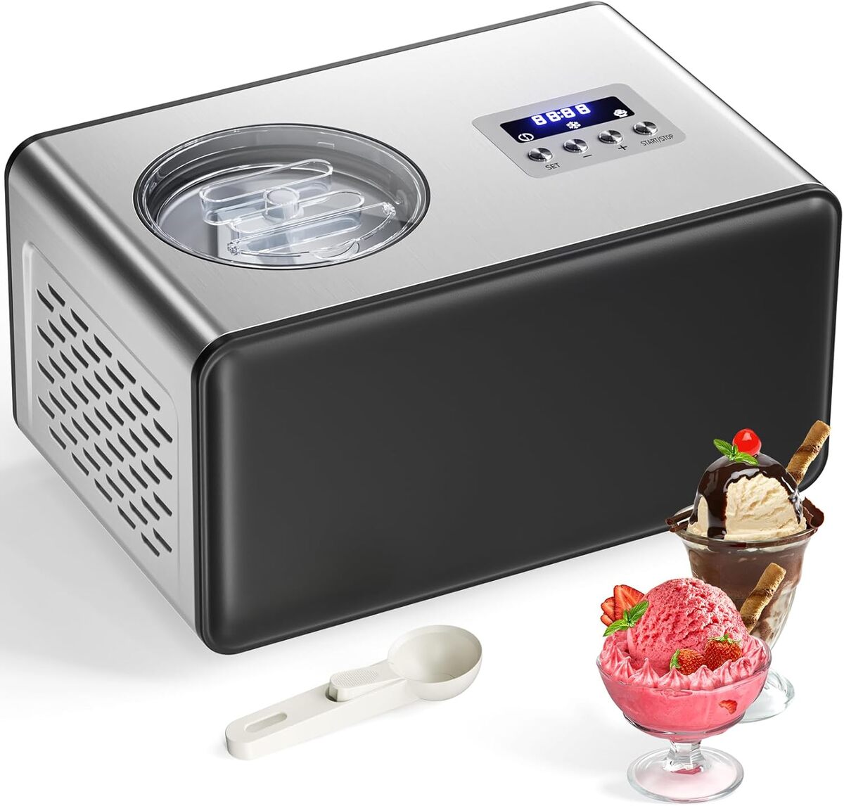 Test : sorbetière Turbine à glace 2L avec compresseur et écran LCD