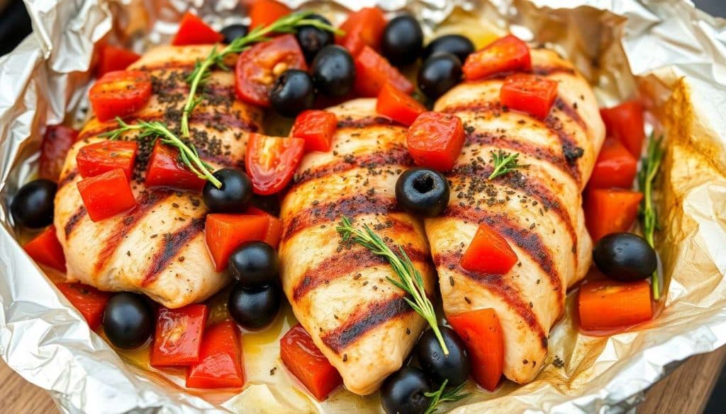 Papillotes de poulet à la provençale au barbecue : recette savoureuse