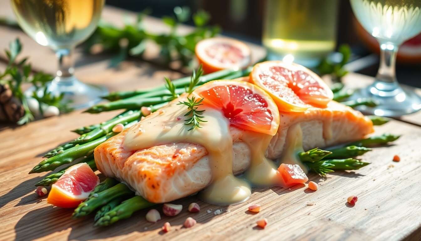 Papillote de saumon et asperges barbecue : un délice au beurre blanc pamplemousse