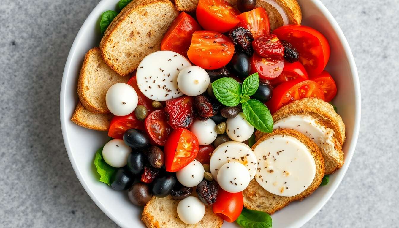 Salade Panzanella à la Mozzarella : recette Authentique et Gourmande