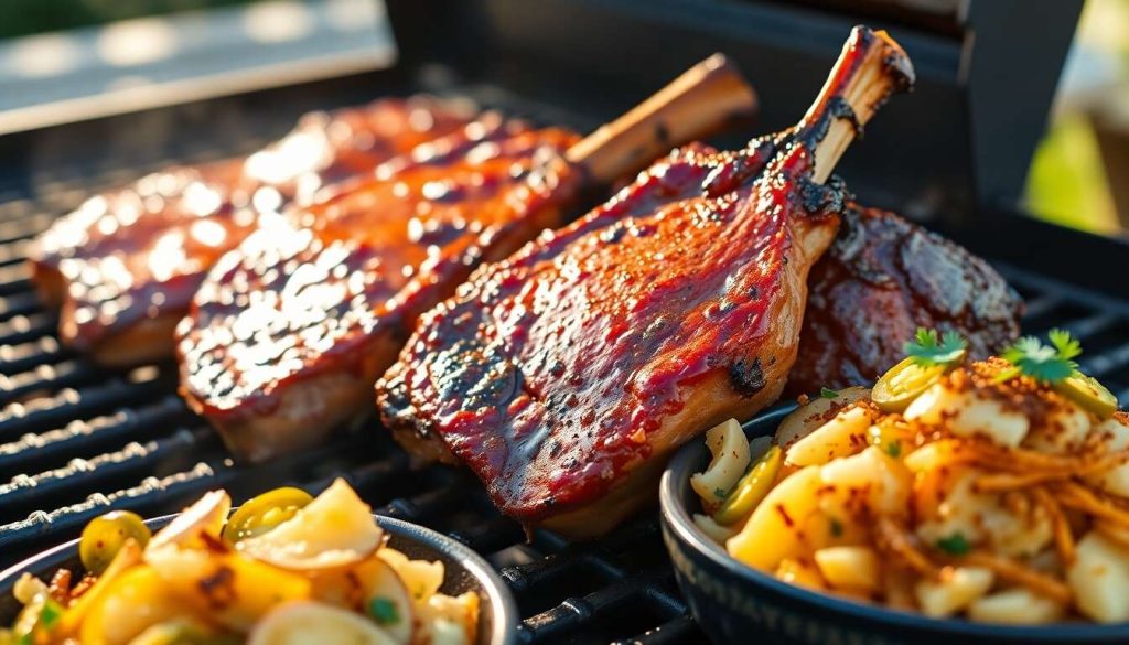 Côtes de porc au barbecue : recette mexicaine avec salade de pommes de terre
