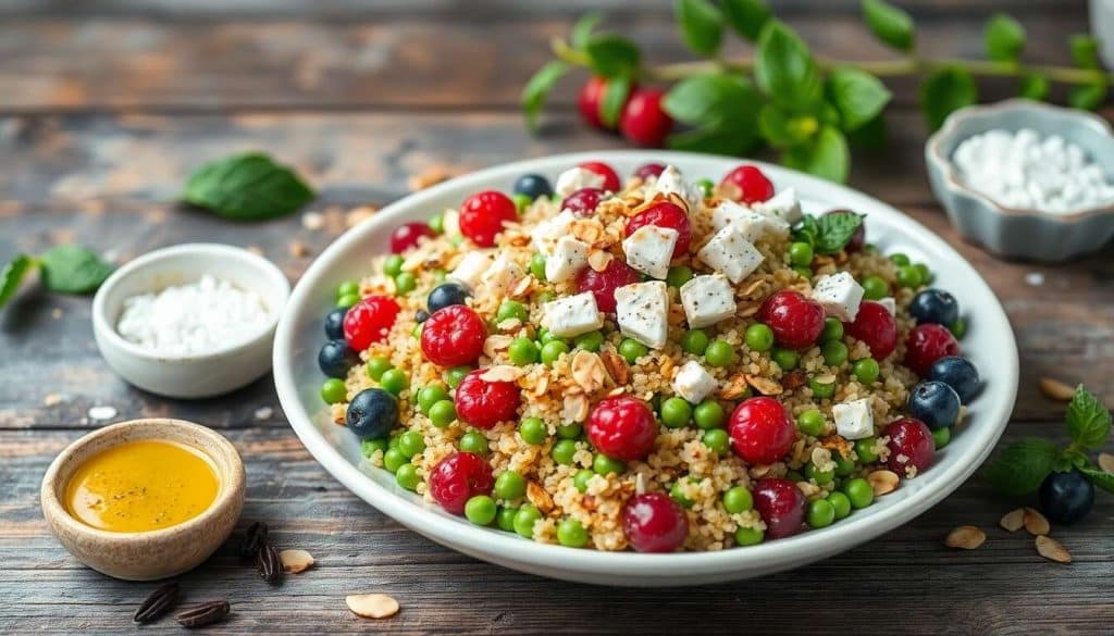 Salade aux fruits rouges, petits pois, feta et menthe : la recette fraîcheur d'été