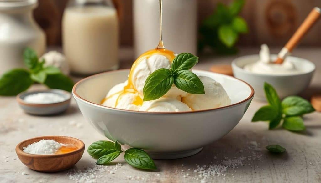 Glace chèvre-basilic : recette originale et rafraîchissante