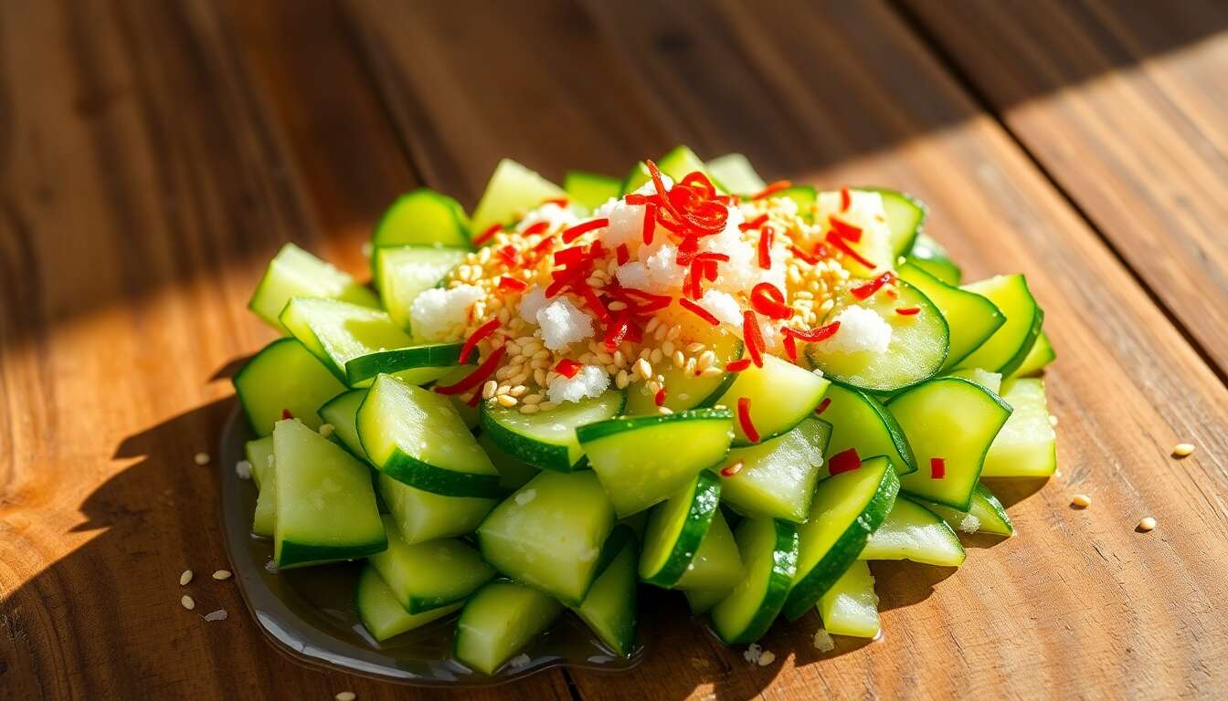 Recette de salade de concombres écrasés : fraîcheur garantie
