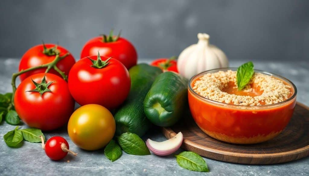 Soupe glacée de tomates Cœur de Bœuf et beignet de Green Zebra