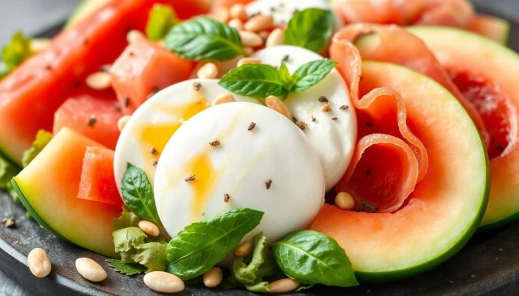 Recette de Salade Pastèque Melon Mozzarella