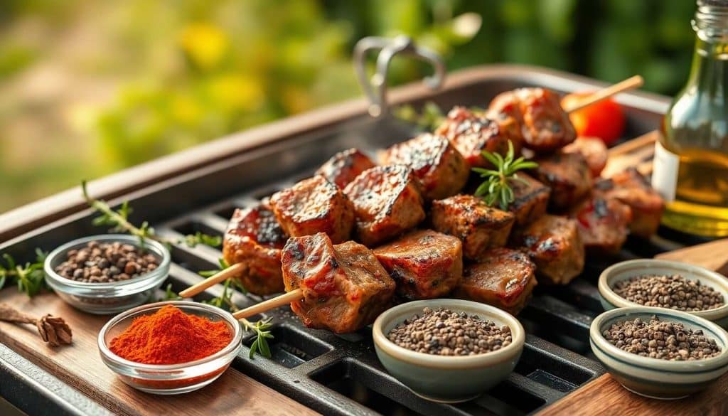 Brochette d'agneau grillée au barbecue : recette savoureuse