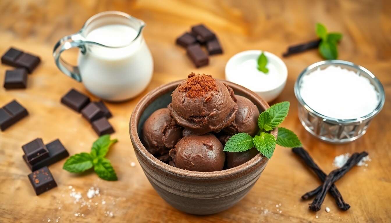 Recette de glace au chocolat noir maison