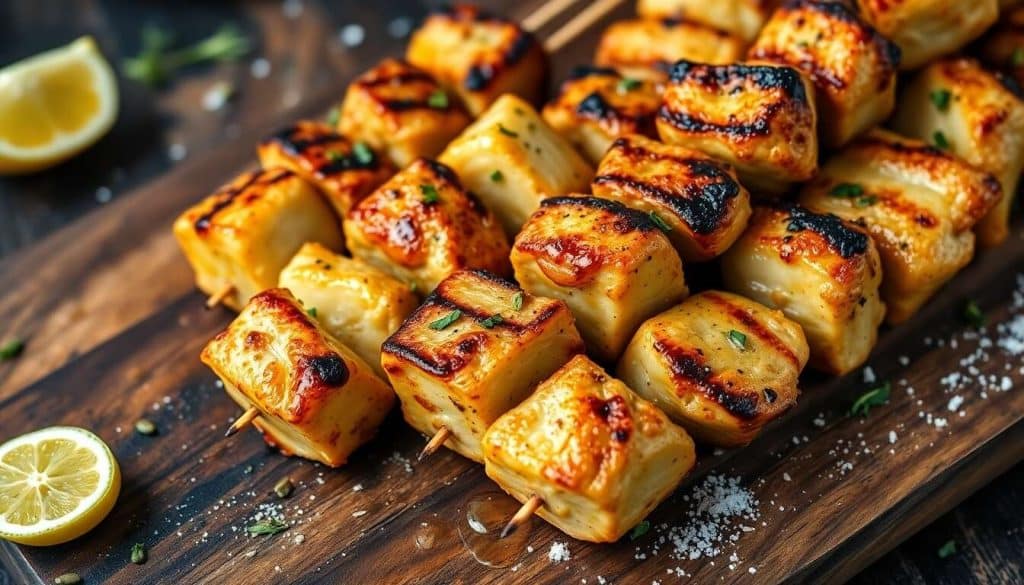 Brochettes de poulet et fenouil au barbecue