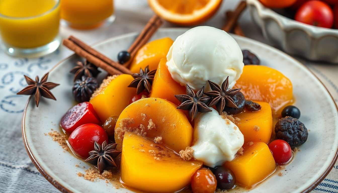 Recette : fruits de saison et boule de glace