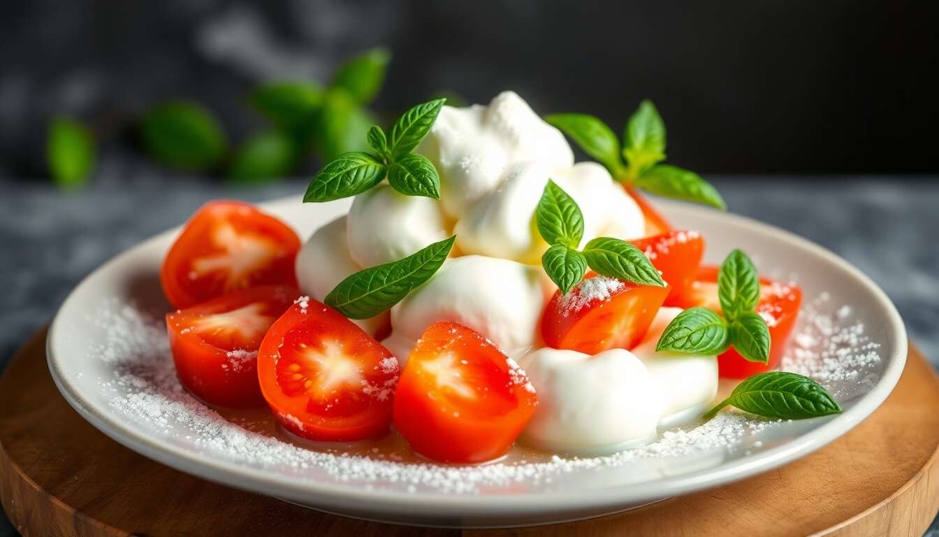 Salade de Tomates au Basilic : recette de Blanc-Manger au Mascarpone