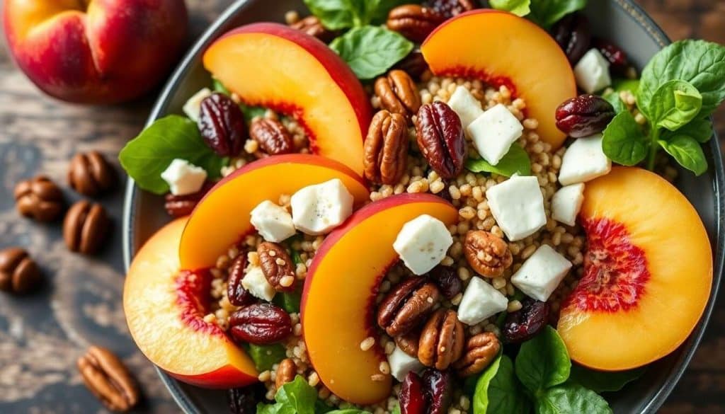 Recette de salade de pêches fraîche et savoureuse