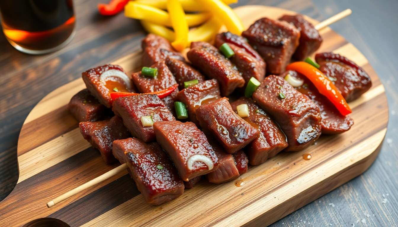 Brochettes de boeuf épicées au barbecue