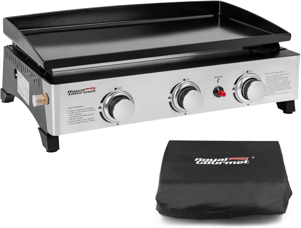 Test : plancha gaz Royal Gourmet 3 brûleurs 7.5kW portable