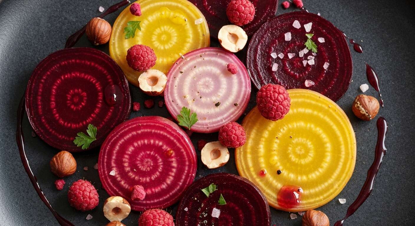 Salade de Betterave Multicolore aux Framboises et Vinaigre