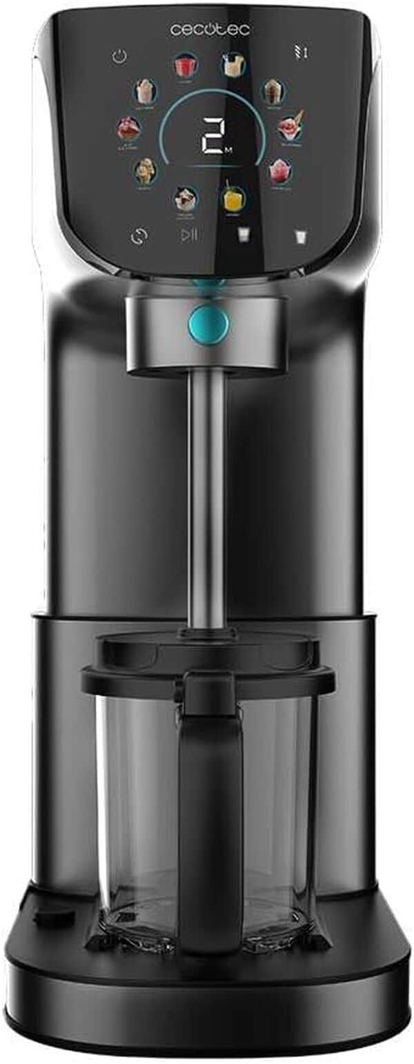 Cecotec Sorbetière Multifonction Machine à Glace Gelatec 2100. 500W, 11 Programmes de Glace et Boissons Granitées, Technologie CreamOn et Re-spin, Écran Tactile, 3 Bacs, Capacité 2,1L
