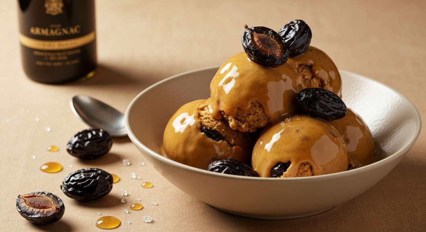 Glace à l'Armagnac et Pruneaux : recette Gourmande