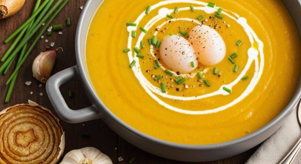 Velouté de potiron aux œufs de poissons frais : recette savoureuse