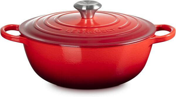Le Creuset Marmite Signature en Fonte Émaillée avec Couvercle, 26 cm, Ronde, 4 L, 4,255 kg, Cerise, 21114260600430