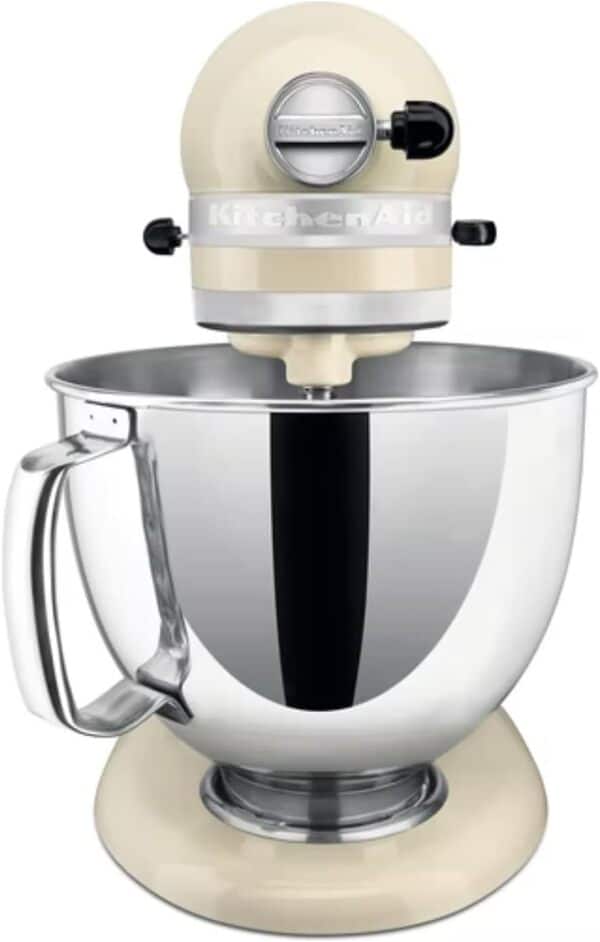 KitchenAid Robot Pâtissier - Artisan - Robot cuisine multifonctions à tête inclinable - Batteur avec 5 accessoires et 2 bols inox de 4,8 et 3 L - Crème