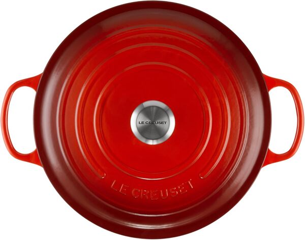 Le Creuset Cocotte Signature en Fonte Émaillée avec Couvercle, 30cm, Ronde, 8,4 L, 7,165 kg, Cerise, 21177300602430