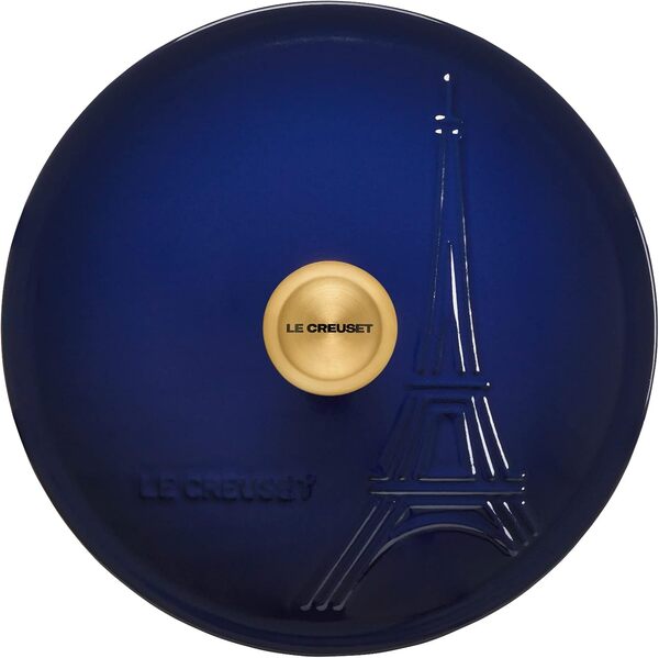 Le Creuset Collection Tour Eiffel Cocotte signature en fonte émaillée avec couvercle, 2,5 l, indigo