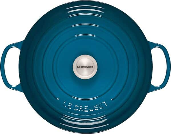 Le Creuset Cocotte Signature en Fonte Émaillée avec Couvercle, 28 cm, Ronde, 6,7 L, 6,125 kg, Deep Teal, 21177286422430