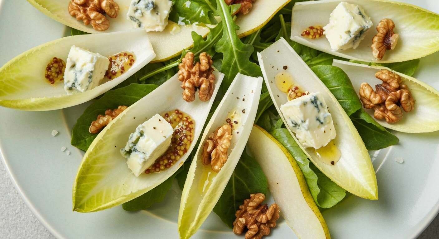 Salade d’endives, gorgonzola et noix : recette gourmande